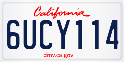 CA license plate 6UCY114