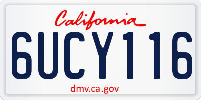 CA license plate 6UCY116