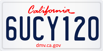CA license plate 6UCY120