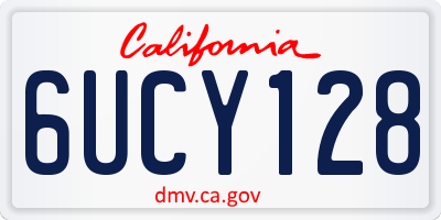 CA license plate 6UCY128