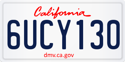 CA license plate 6UCY130
