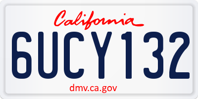 CA license plate 6UCY132