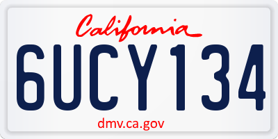 CA license plate 6UCY134