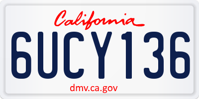 CA license plate 6UCY136