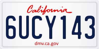 CA license plate 6UCY143