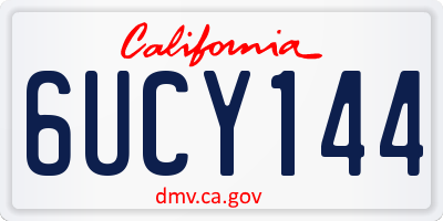 CA license plate 6UCY144
