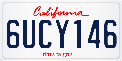 CA license plate 6UCY146