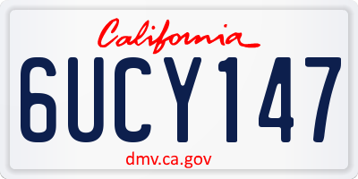 CA license plate 6UCY147