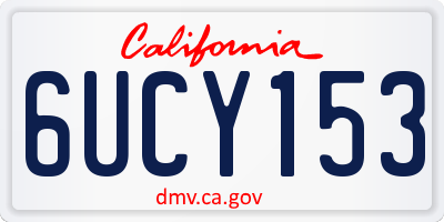 CA license plate 6UCY153