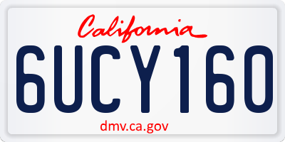 CA license plate 6UCY160