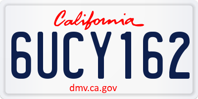 CA license plate 6UCY162
