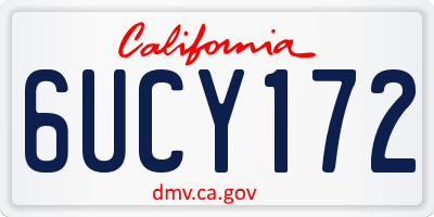 CA license plate 6UCY172