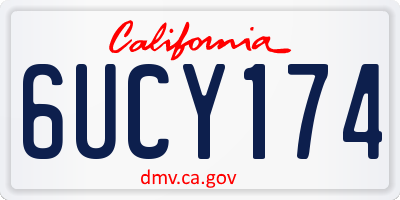 CA license plate 6UCY174