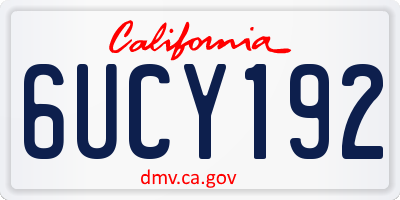 CA license plate 6UCY192