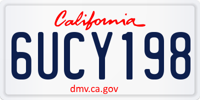 CA license plate 6UCY198