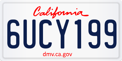 CA license plate 6UCY199