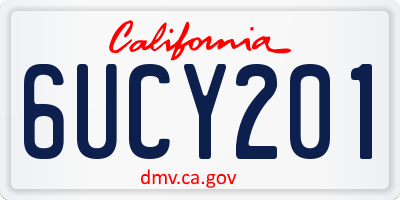 CA license plate 6UCY201