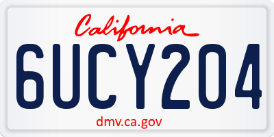 CA license plate 6UCY204