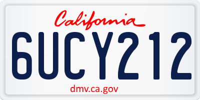 CA license plate 6UCY212