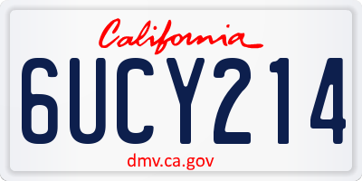 CA license plate 6UCY214
