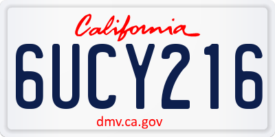 CA license plate 6UCY216