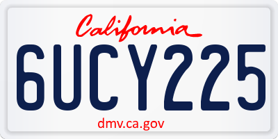 CA license plate 6UCY225