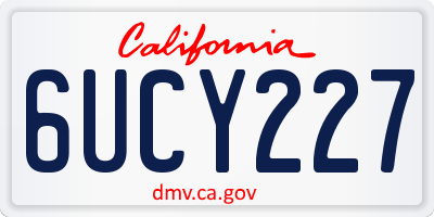 CA license plate 6UCY227