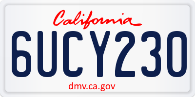CA license plate 6UCY230