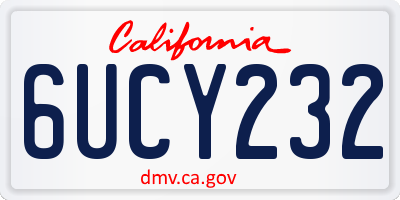 CA license plate 6UCY232