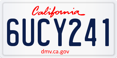 CA license plate 6UCY241