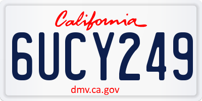 CA license plate 6UCY249