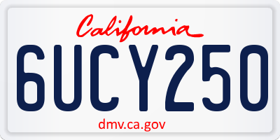 CA license plate 6UCY250