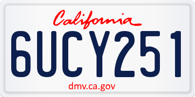 CA license plate 6UCY251