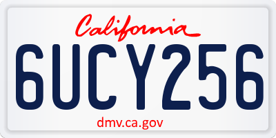 CA license plate 6UCY256
