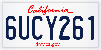 CA license plate 6UCY261