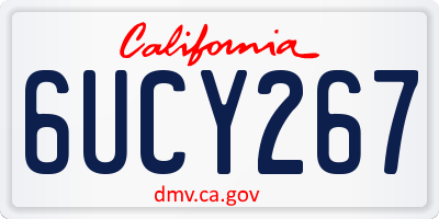 CA license plate 6UCY267