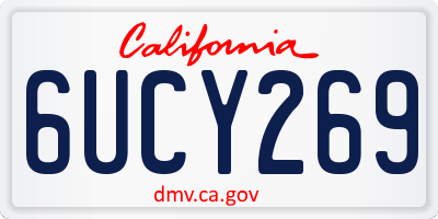 CA license plate 6UCY269
