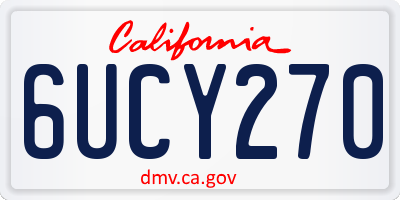 CA license plate 6UCY270