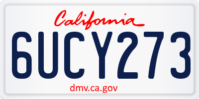 CA license plate 6UCY273