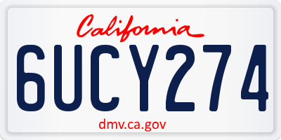CA license plate 6UCY274