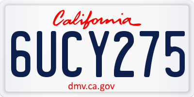 CA license plate 6UCY275