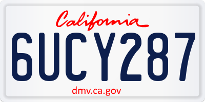 CA license plate 6UCY287