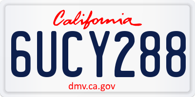 CA license plate 6UCY288
