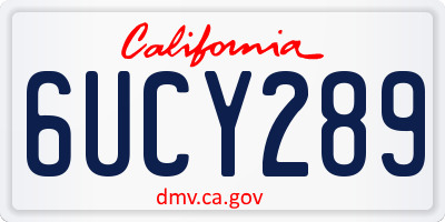 CA license plate 6UCY289
