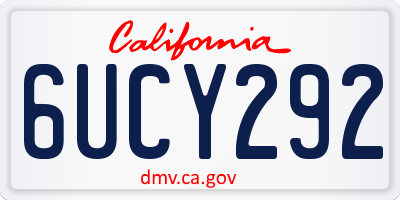 CA license plate 6UCY292