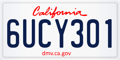 CA license plate 6UCY301