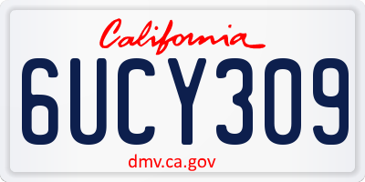 CA license plate 6UCY309