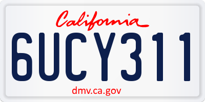 CA license plate 6UCY311