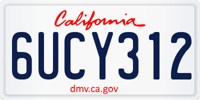 CA license plate 6UCY312
