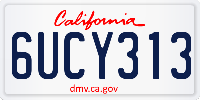 CA license plate 6UCY313